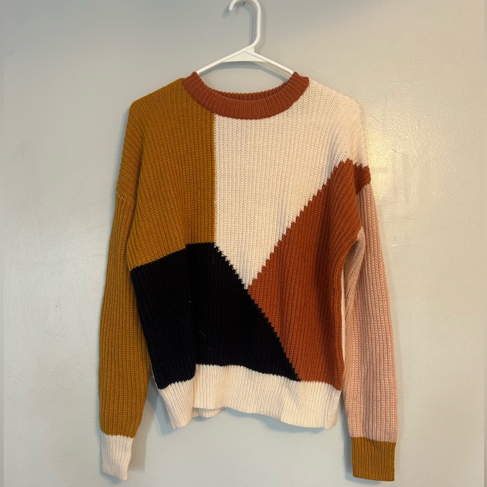 Silver flint color block sweater small